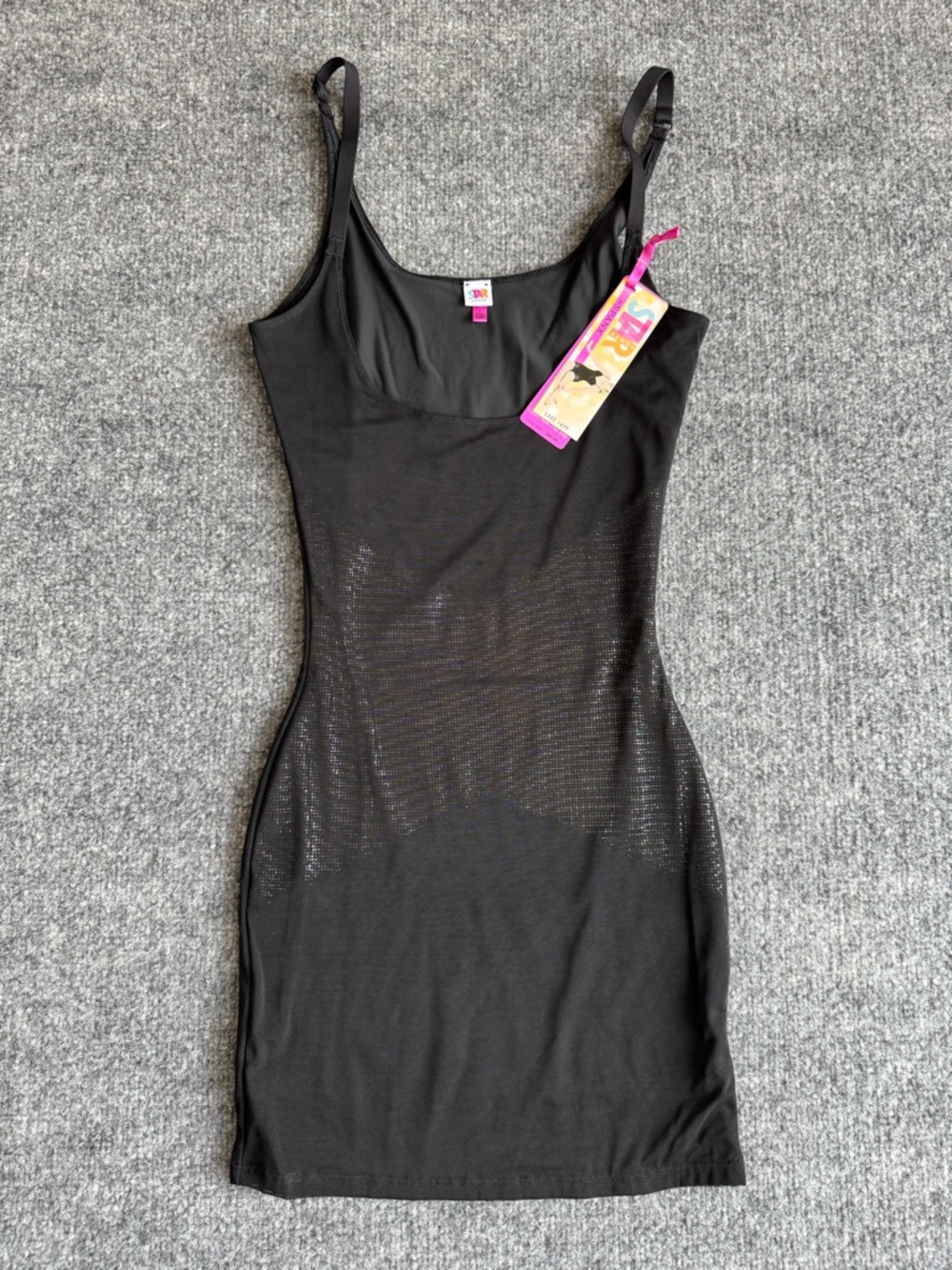Star Power Spanx Super Slimming Black Shapewear Open Bust Slip Dress SMALL NEW